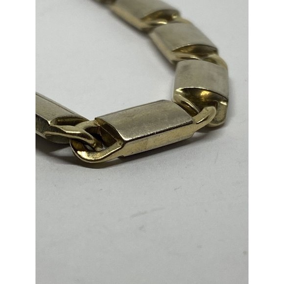 14k Two-tone Polished Gold Fancy Link Bracelet 8 inch” Links 19mm Wide 3mm Thick - Picture 7 of 9